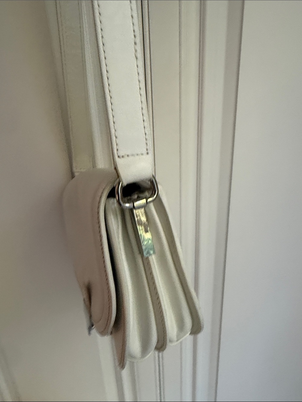 Loeffler Randall White Leather Crossbody Saddle Bag with Silver-Tone Hardware - Picture 4 of 13